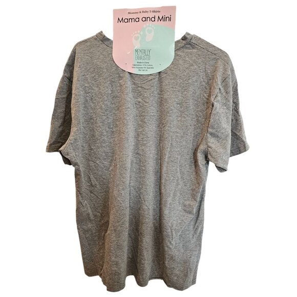 Mama & Mini Mentally Exhausted Mommy Baby T-Shirts Set Mama M Baby 3-6 Months - Picture 2 of 6